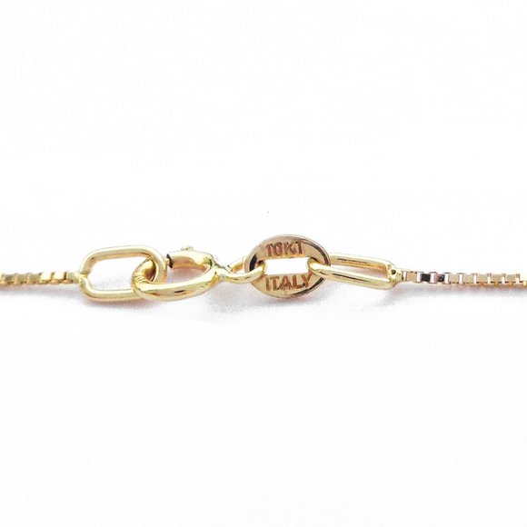 Solid Gold Box Chain 10K Real Gold Necklace Dainty Fine Chain Stamped 10K - Picture 5 of 5